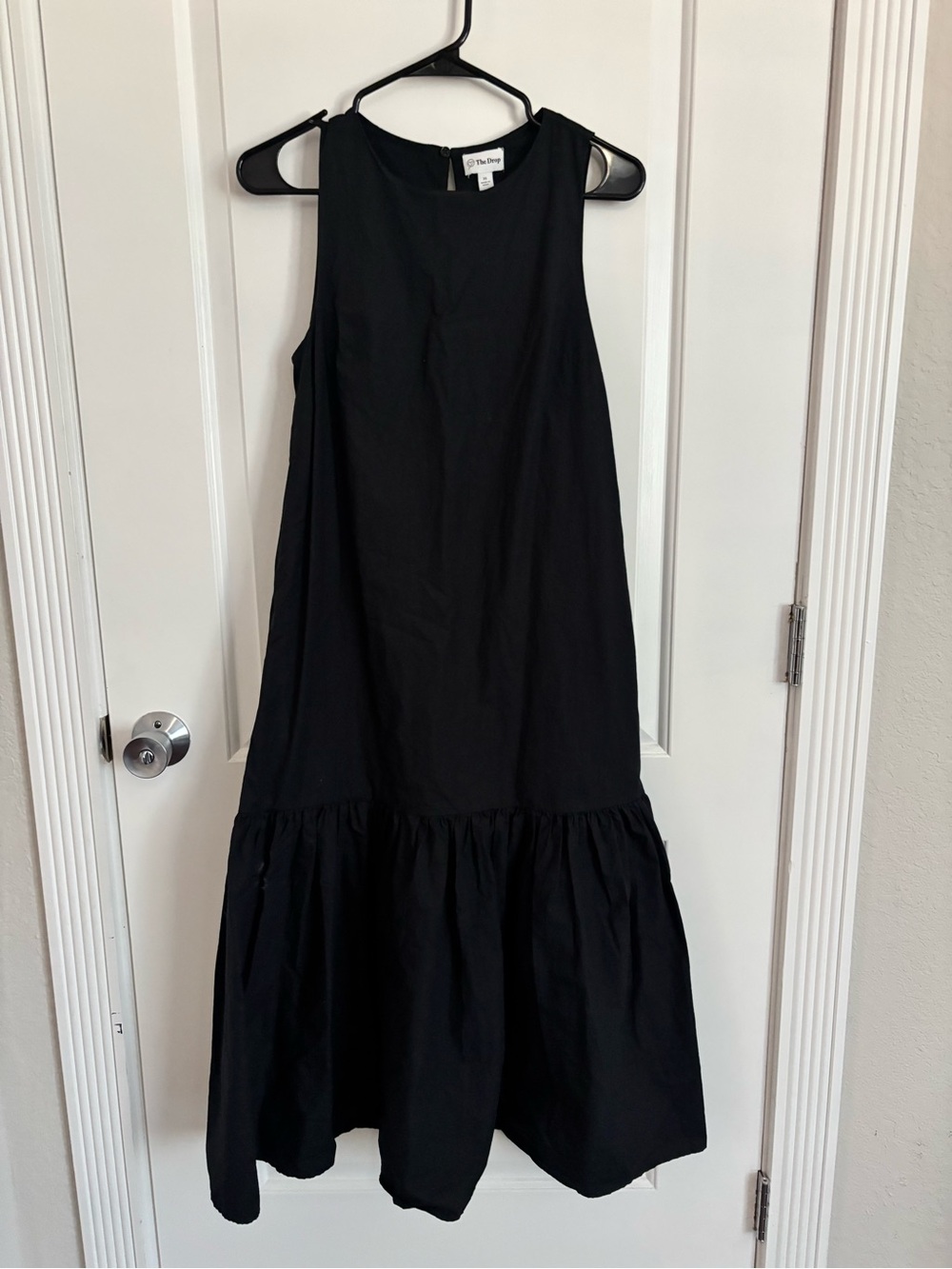 The Drop Black Sleeveless Tiered Maxi Dress